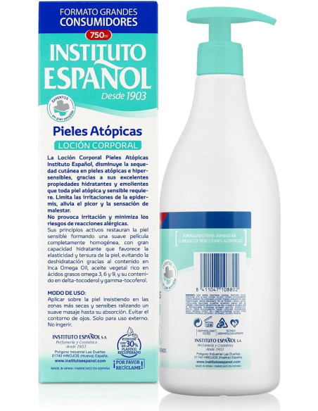 Loción hidratante piel atópica 750 ml Instituto Español