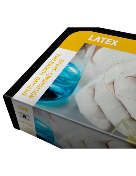 Guante desechable latex natural sin polvo