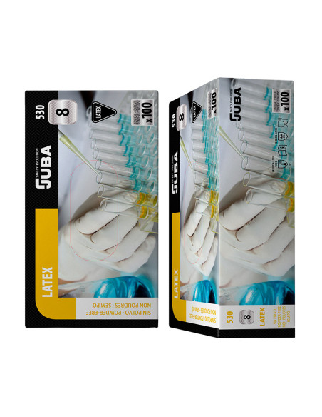 Guante desechable latex natural sin polvo
